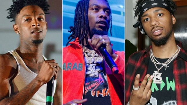 21 Savage, Offset and Metro Booming Launch New "Ric Flair Dip" Music Video