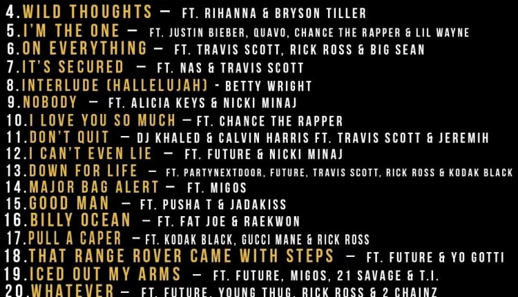 DJ Khaled Reveals Track List for Upcoming Album Over Twitter